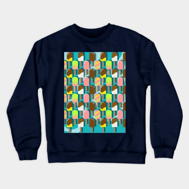 Kawaii ice lolly pattern Crewneck Sweatshirt by Cute-Design